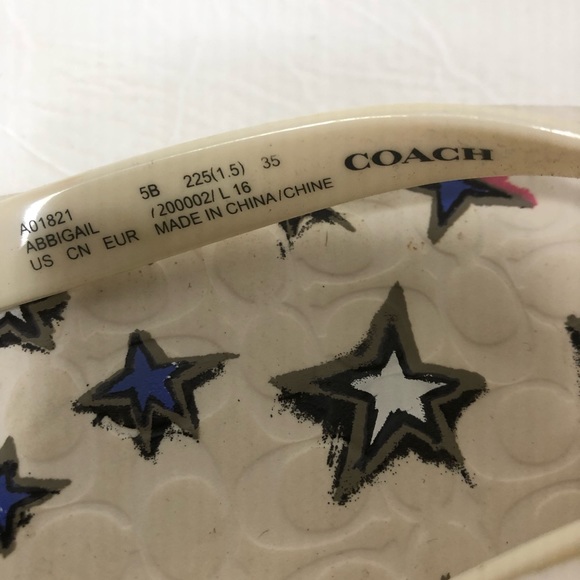 Coach Abbigail Star Rubber Chalk White Thong Flip Flops/Sandals Sz 5 - Picture 11 of 12